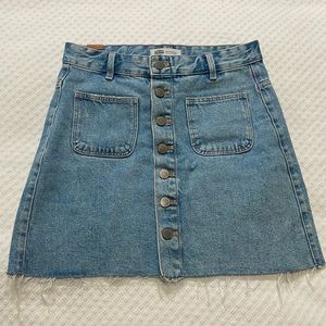 Zara Denim Skirt with front closure buttons and front & back pockets
